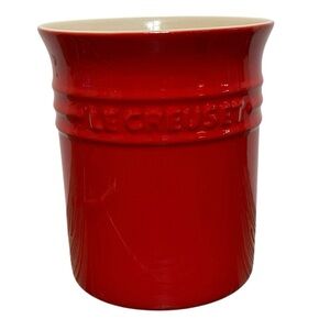 Le Creuset 15-14 Red Crock Kitchen Utensil Holder Stoneware Poterie 6"